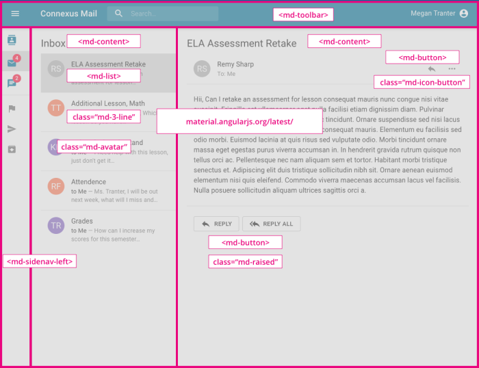 Teacher Communication Suite Wireframes